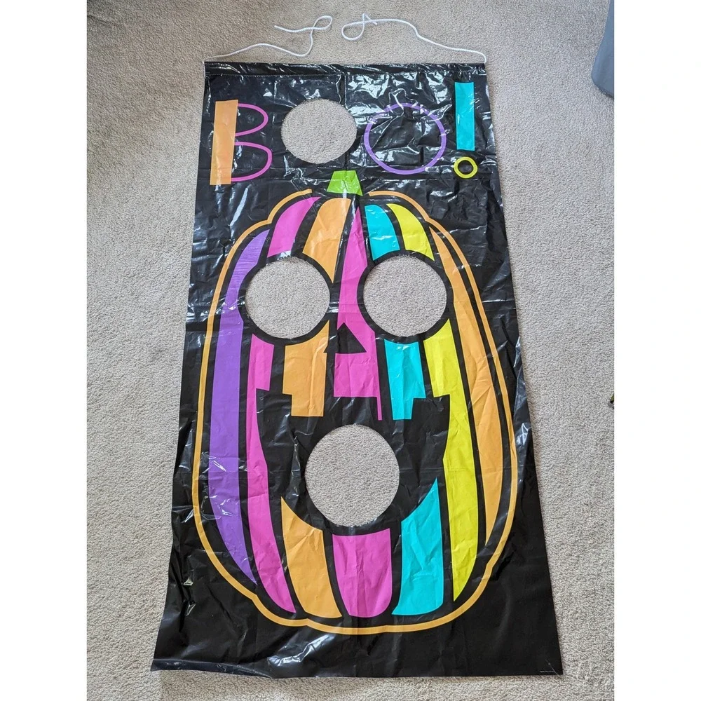 Halloween Game Set Floor Mat Spinner Jointed Banner Neon Spooky